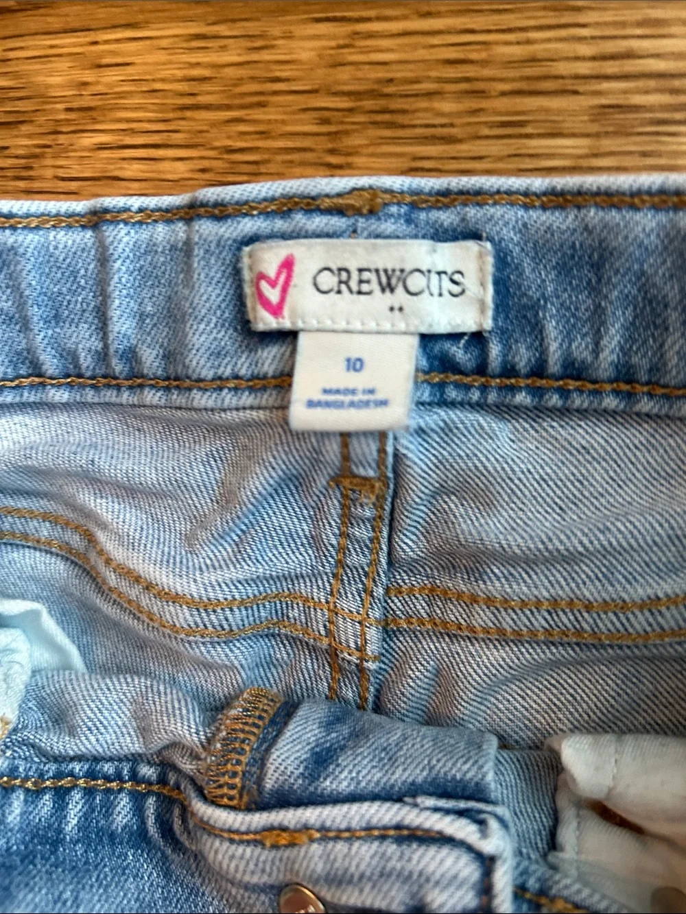 Girls’ bow-embroidered vintage straight leg jean by J.Crew, size 10